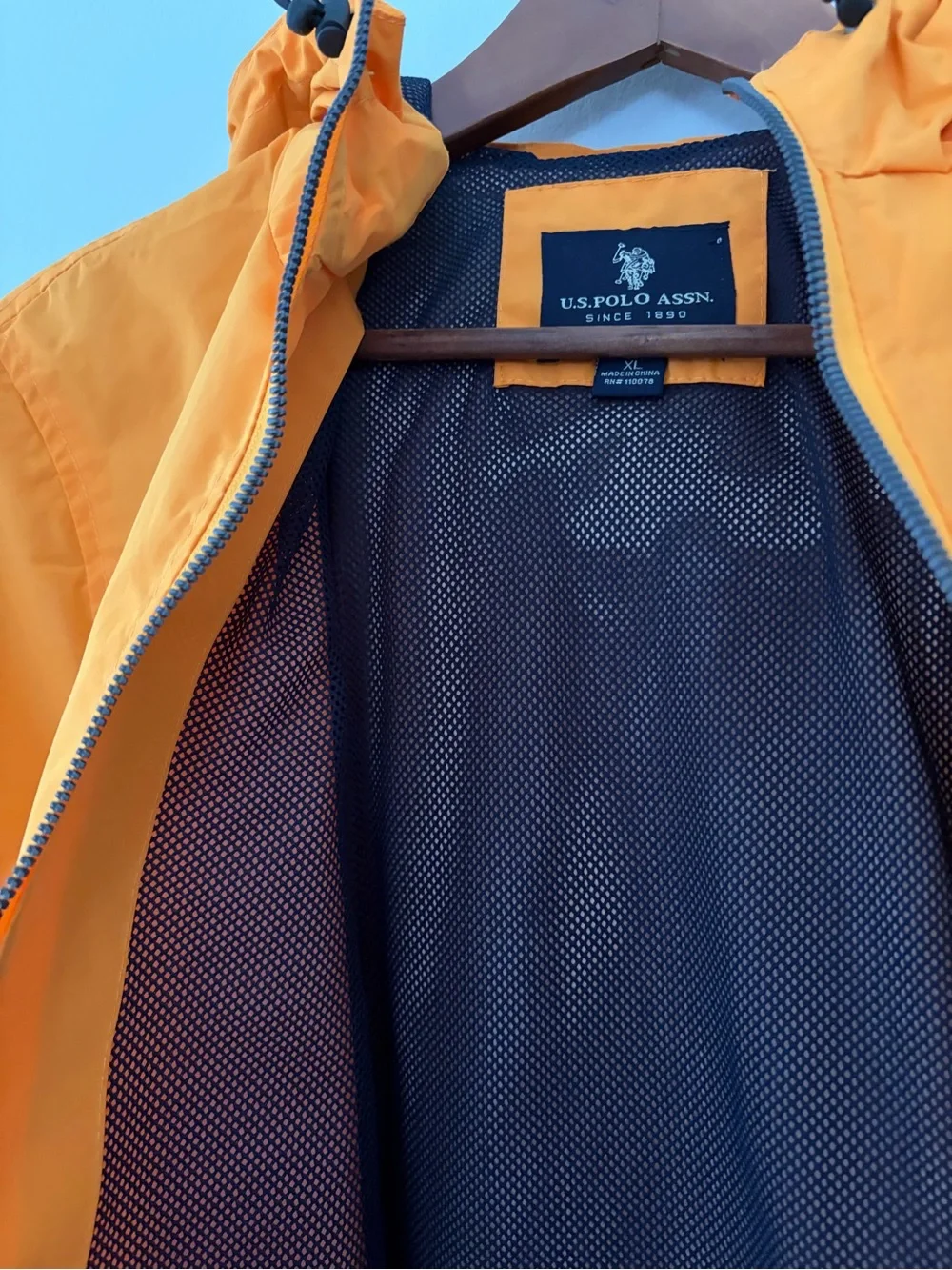 Mustard Yellow Windbreaker Jacket by U.S. POLO ASSN. Children’s size XL Boy Girl